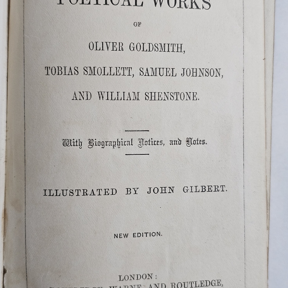 THE POETICAL WORKS OF OLIVER GOLDSMITH , 1863 London POETRY - Picture 5 of 5